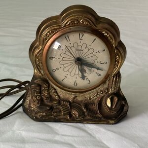 United Clock Western/ Cowboy Theme- Working Condition! VINTAGE Electric